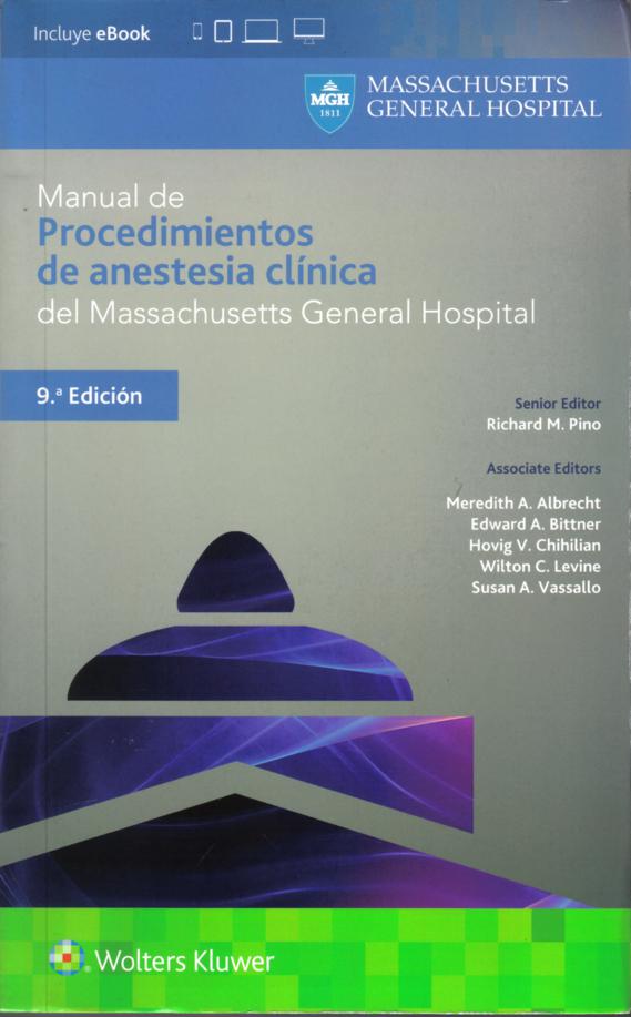 Manual De Procedimientos De Anestesia Clínica Del Mass .